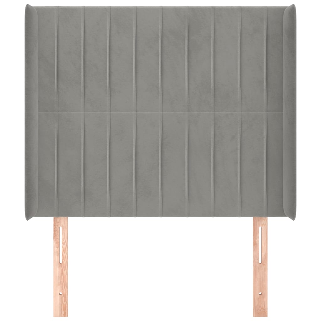 Tête de lit avec oreilles Gris clair 83x16x118/128 cm Velours - XIOS