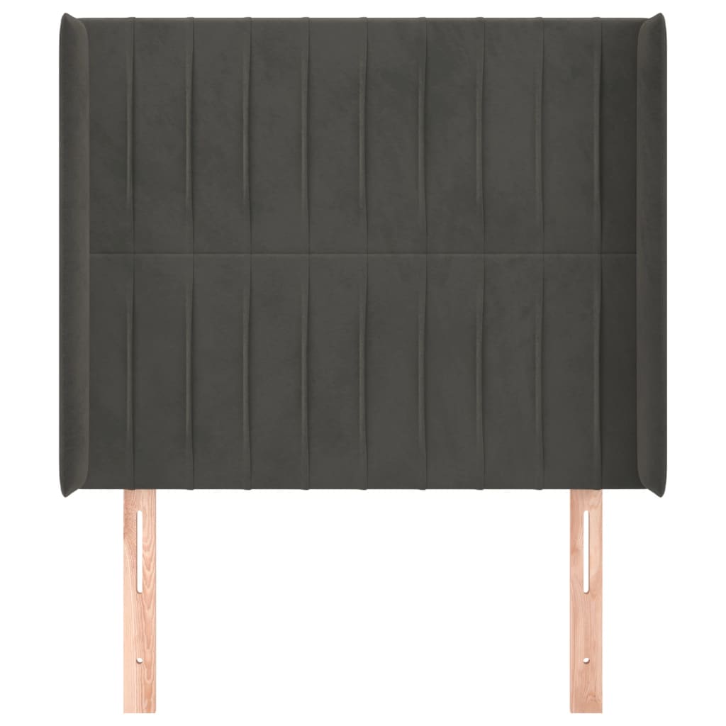 Tête de lit avec oreilles Gris foncé 83x16x118/128 cm Velours - XIOS