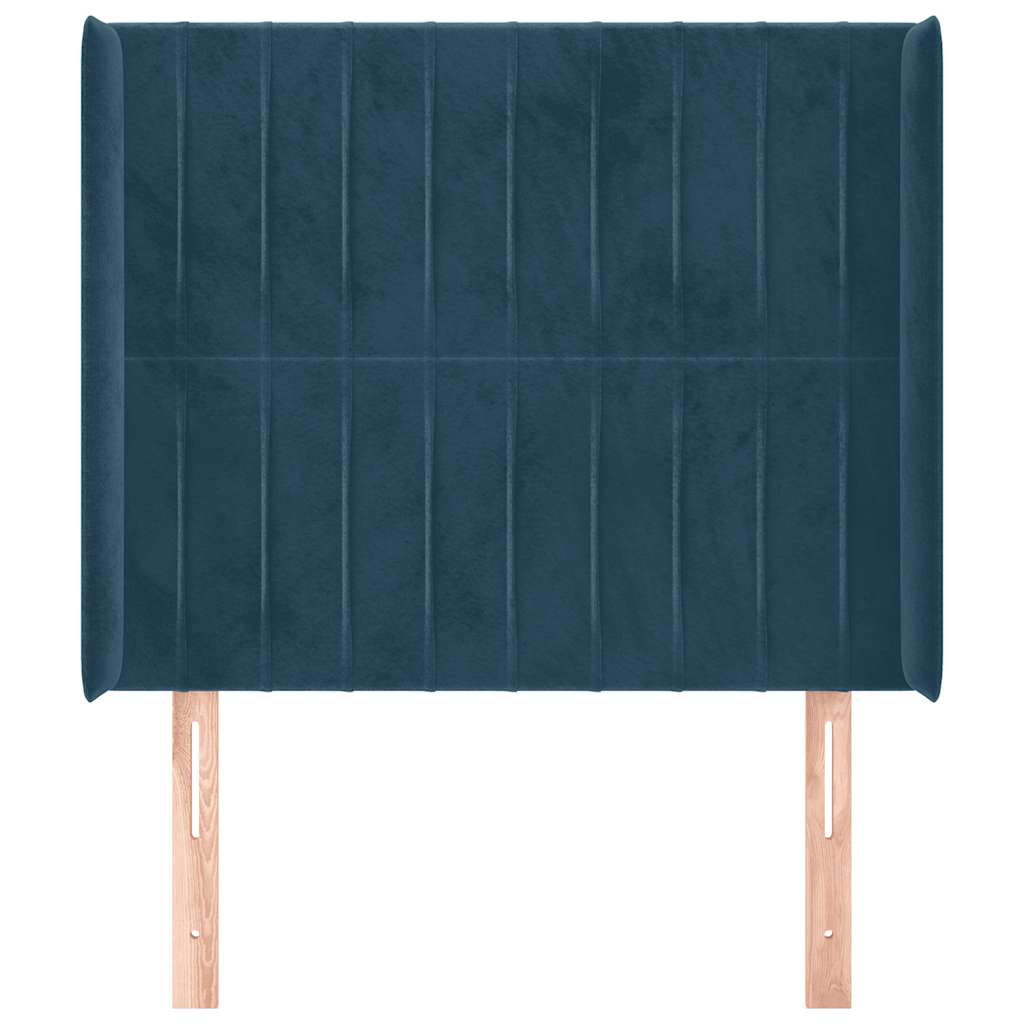 Tête de lit avec oreilles Bleu foncé 83x16x118/128 cm Velours - XIOS
