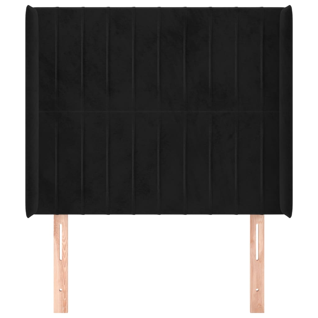 Tête de lit avec oreilles Noir 93x16x118/128 cm Velours - XIOS