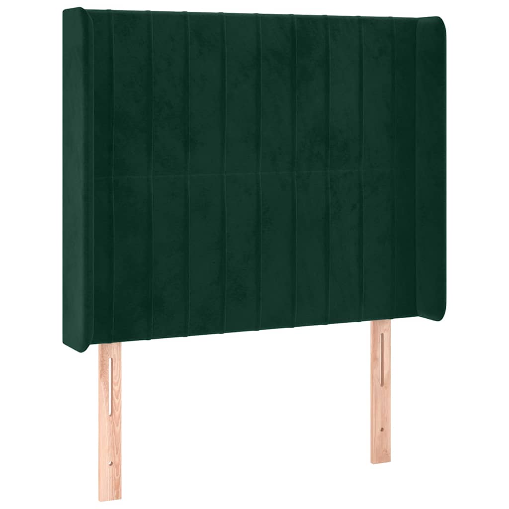 Tête de lit avec oreilles Vert foncé 93x16x118/128 cm Velours - XIOS