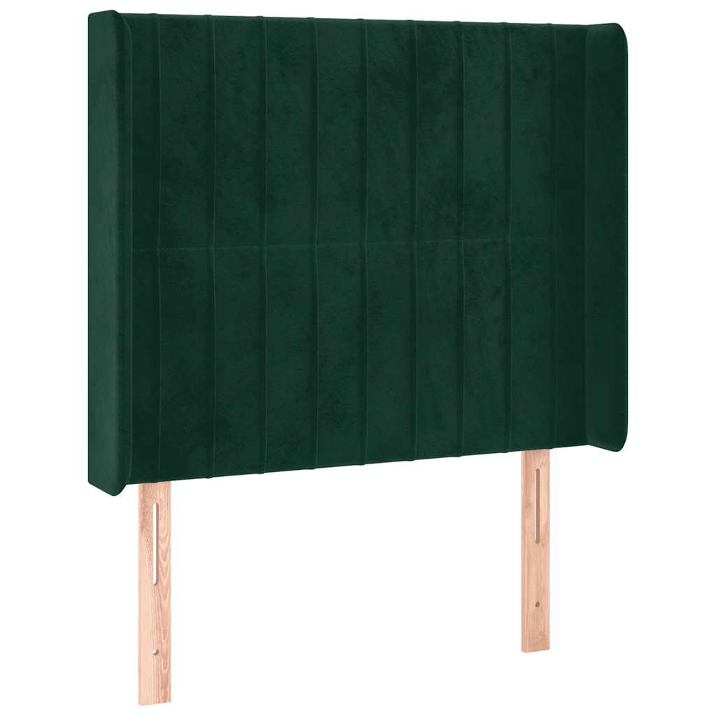 Tête de lit avec oreilles Vert foncé 103x16x118/128 cm Velours - XIOS