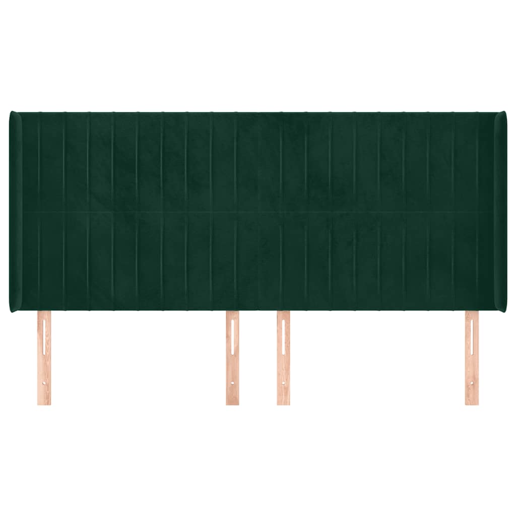 Tête de lit avec oreilles Vert foncé 183x16x118/128 cm Velours - XIOS