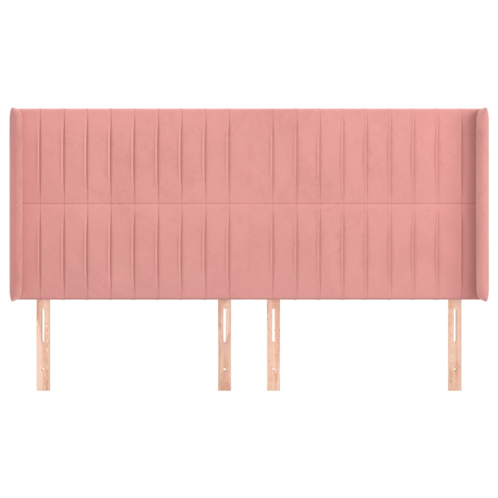 Tête de lit avec oreilles Rose 183x16x118/128 cm Velours - XIOS