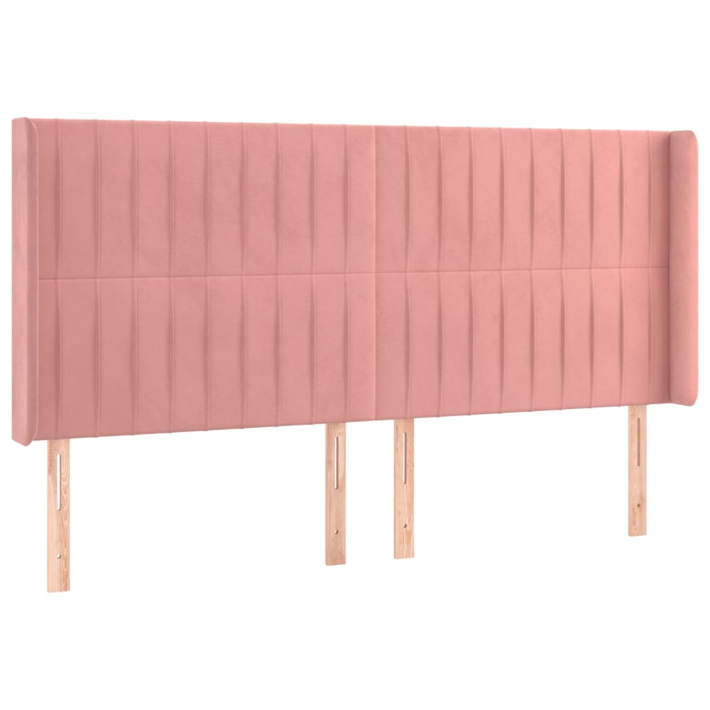 Tête de lit avec oreilles Rose 203x16x118/128 cm Velours - XIOS