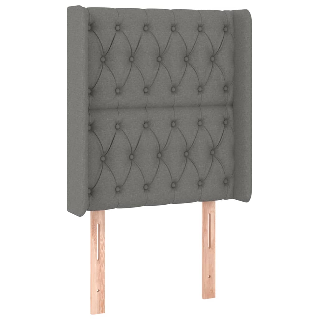 Tête de lit avec oreilles Gris foncé 83x16x118/128 cm Tissu - XIOS