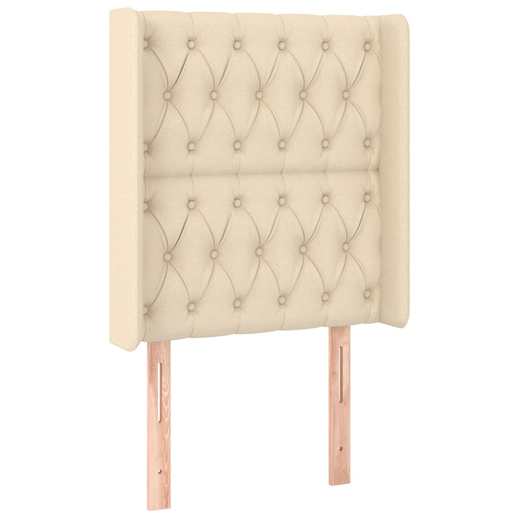 Tête de lit avec oreilles Crème 83x16x118/128 cm Tissu - XIOS