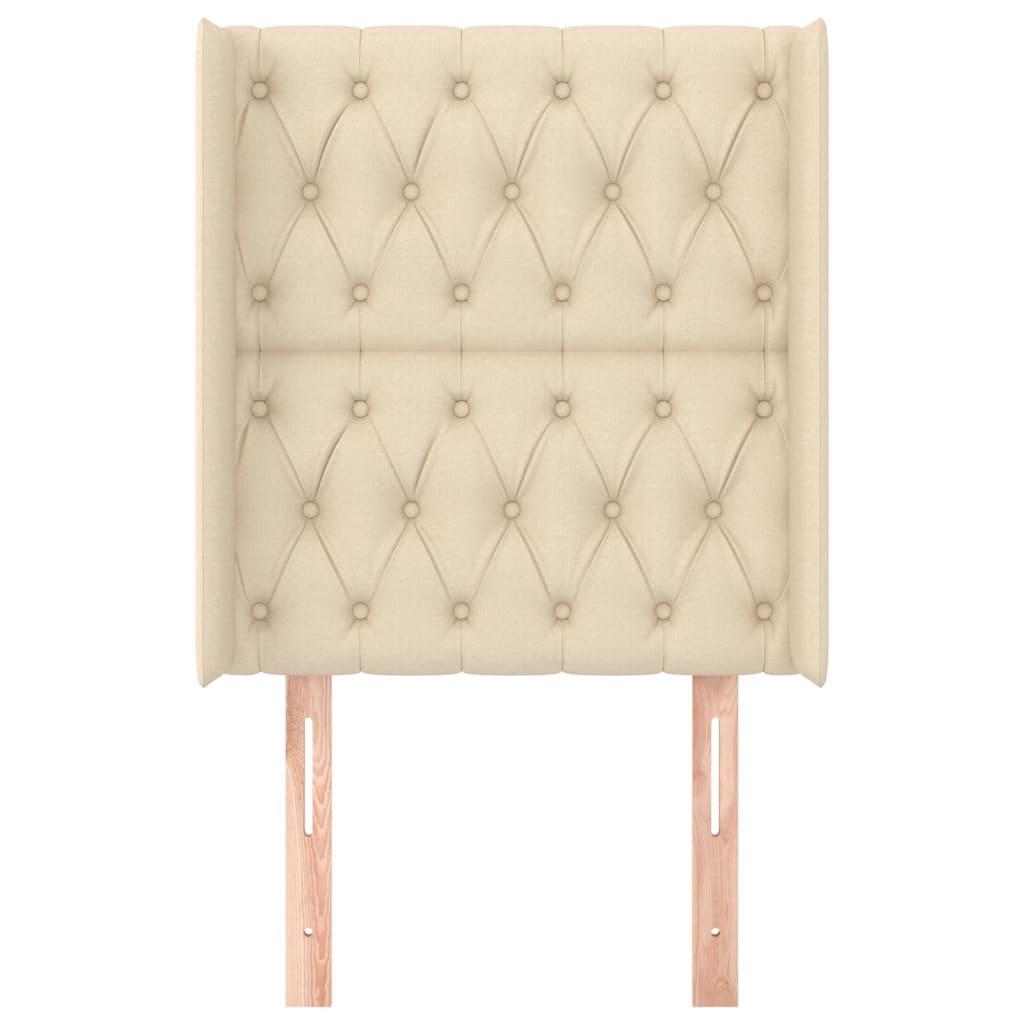 Tête de lit avec oreilles Crème 83x16x118/128 cm Tissu - XIOS