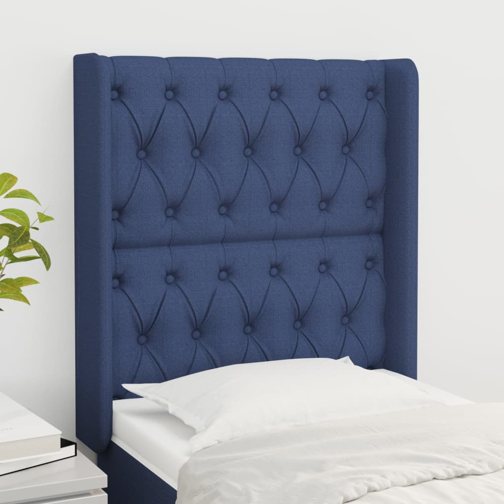 Tête de lit avec oreilles Bleu 83x16x118/128 cm Tissu - XIOS