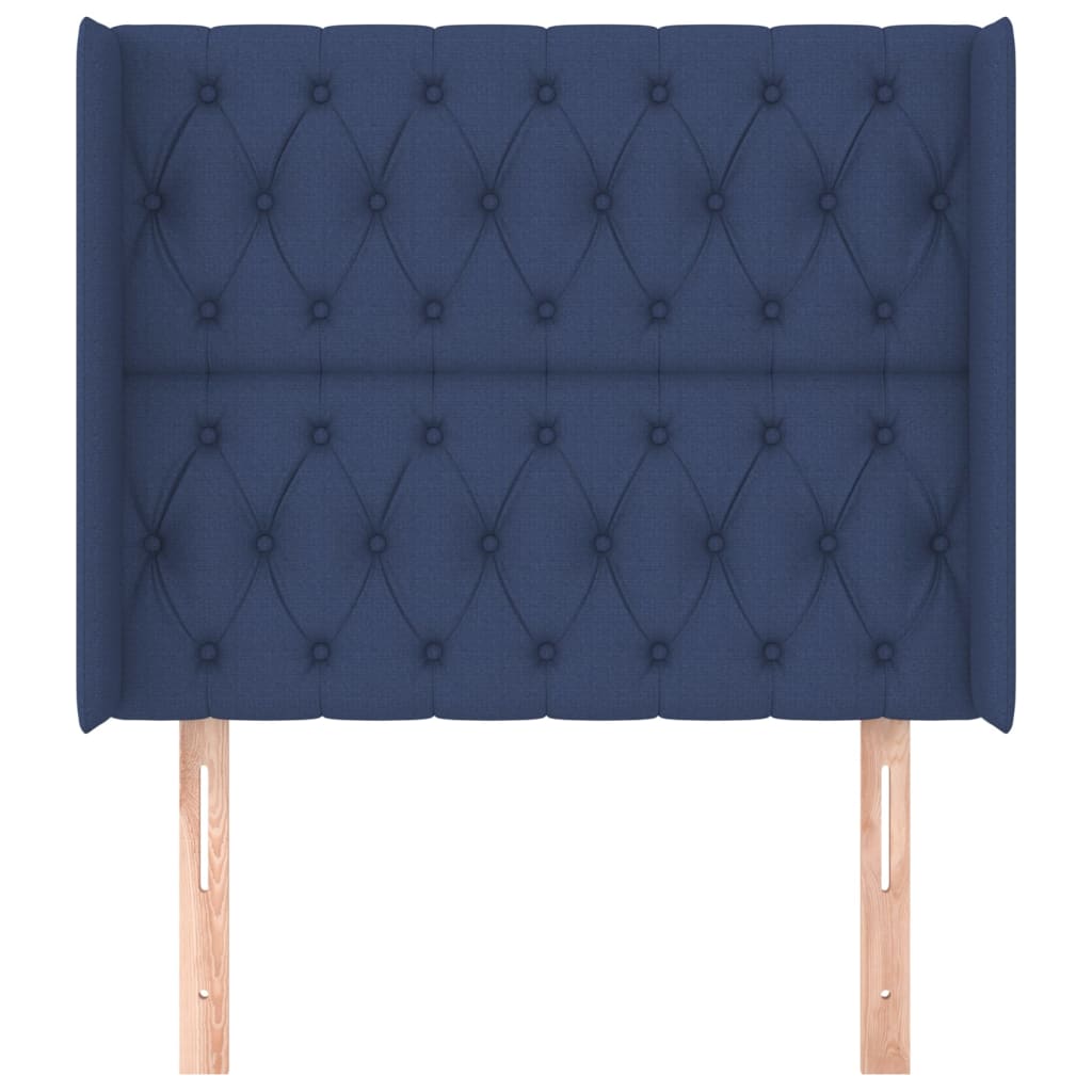 Tête de lit avec oreilles Bleu 93x16x118/128 cm Tissu - XIOS