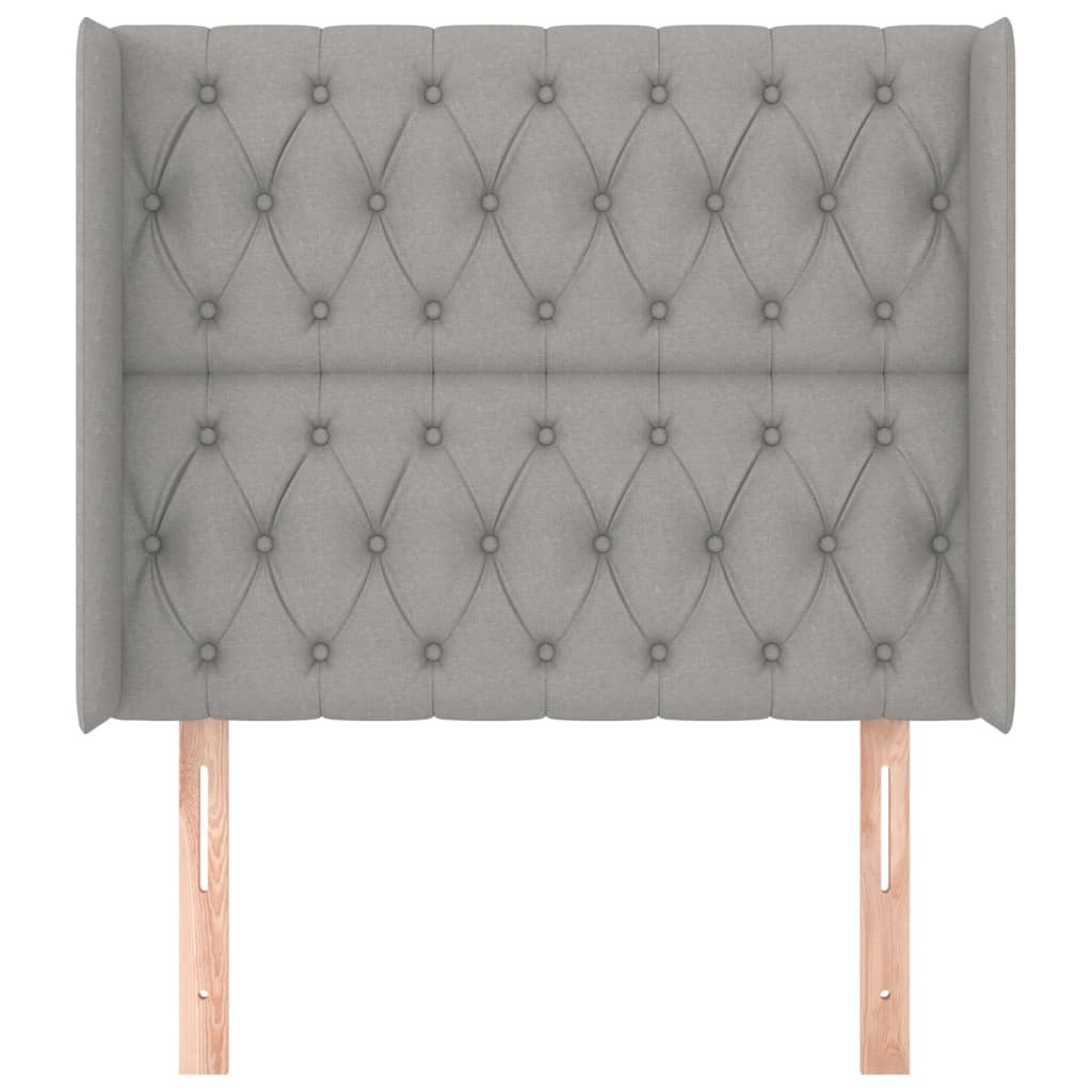 Tête de lit avec oreilles Gris clair 103x16x118/128 cm Tissu - XIOS