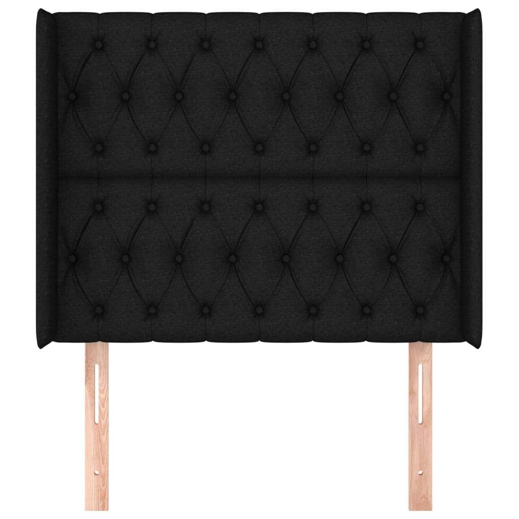 Tête de lit avec oreilles Noir 103x16x118/128 cm Tissu - XIOS