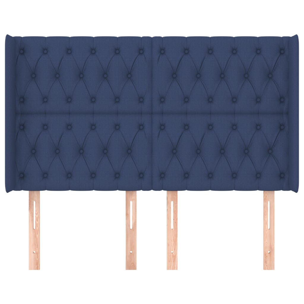 Tête de lit avec oreilles Bleu 147x16x118/128 cm Tissu - XIOS