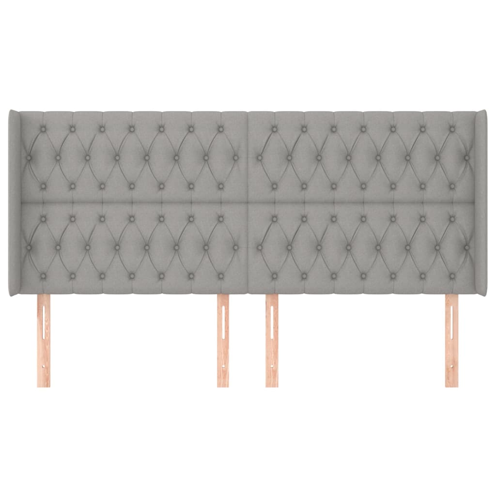 Tête de lit avec oreilles Gris clair 183x16x118/128 cm Tissu - XIOS