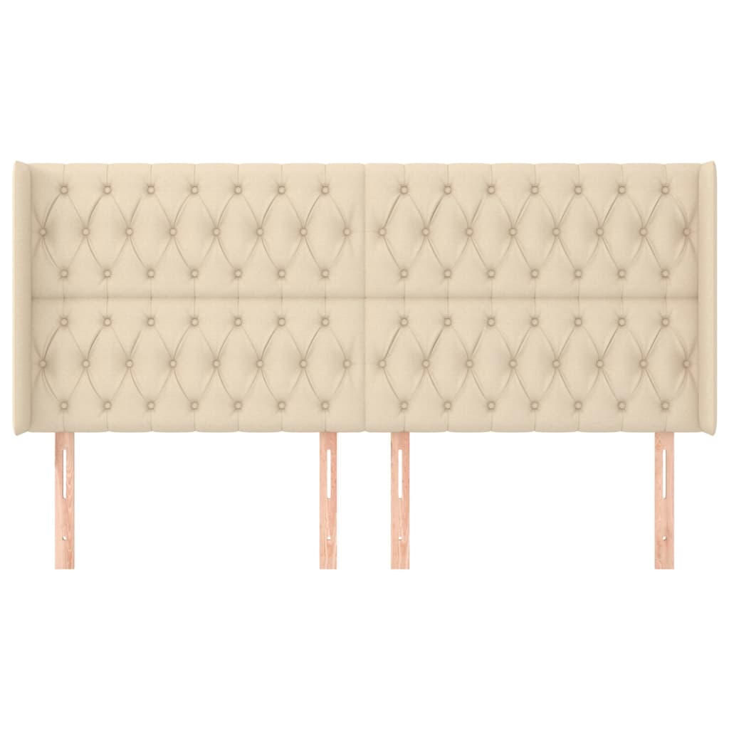 Tête de lit avec oreilles Crème 183x16x118/128 cm Tissu - XIOS