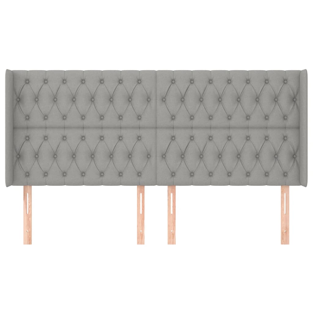 Tête de lit avec oreilles Gris clair 203x16x118/128 cm Tissu - XIOS