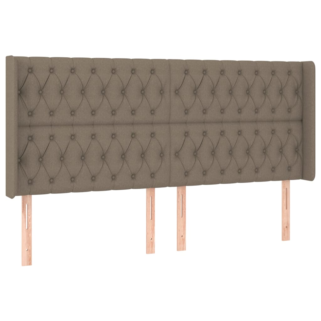 Tête de lit avec oreilles Taupe 203x16x118/128 cm Tissu - XIOS