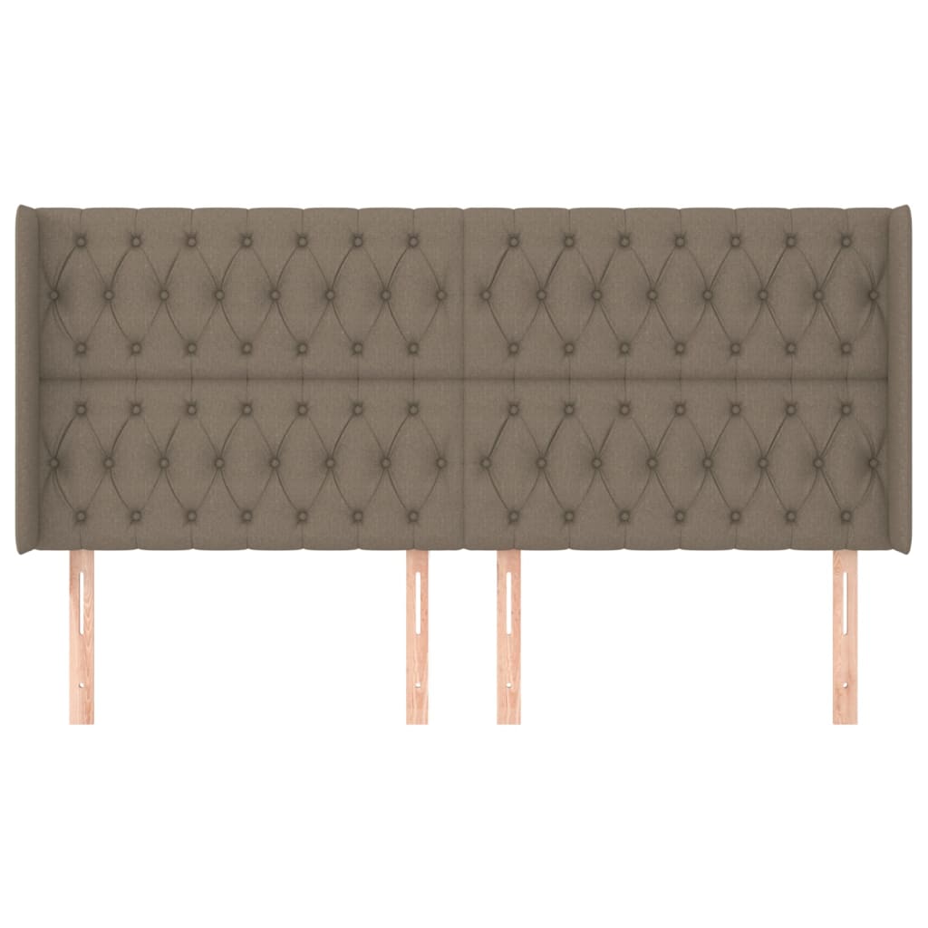Tête de lit avec oreilles Taupe 203x16x118/128 cm Tissu - XIOS