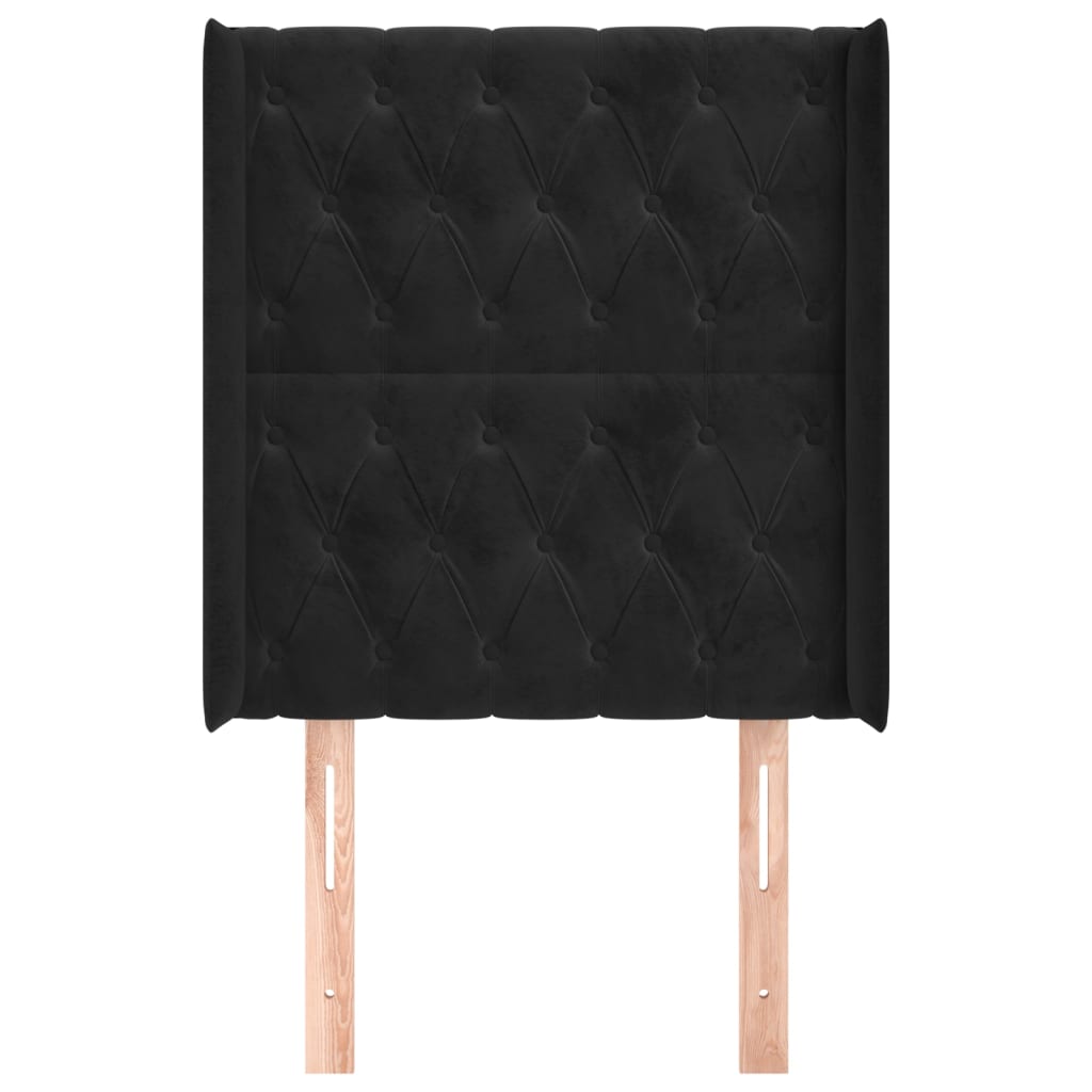 Tête de lit avec oreilles Noir 83x16x118/128 cm Velours - XIOS
