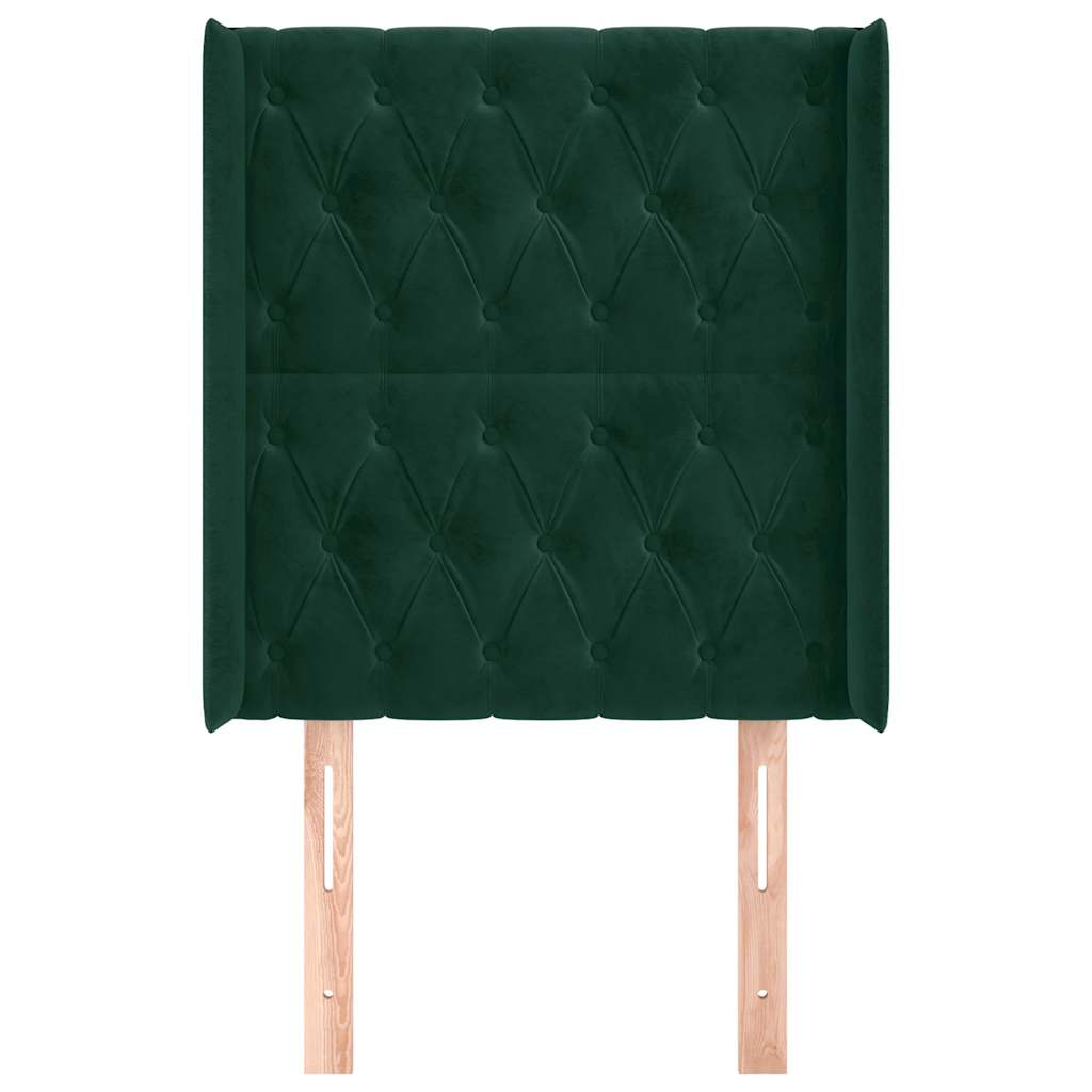 Tête de lit avec oreilles Vert foncé 83x16x118/128 cm Velours - XIOS