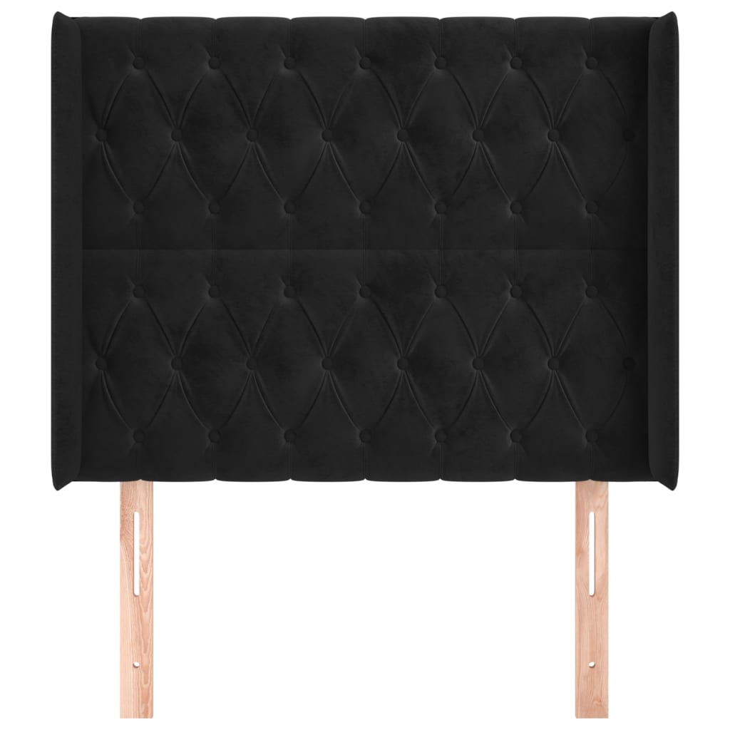 Tête de lit avec oreilles Noir 103x16x118/128 cm Velours - XIOS
