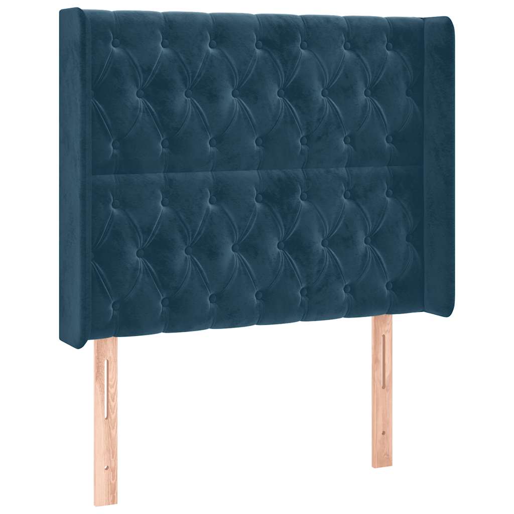 Tête de lit avec oreilles Bleu foncé 103x16x118/128 cm Velours - XIOS