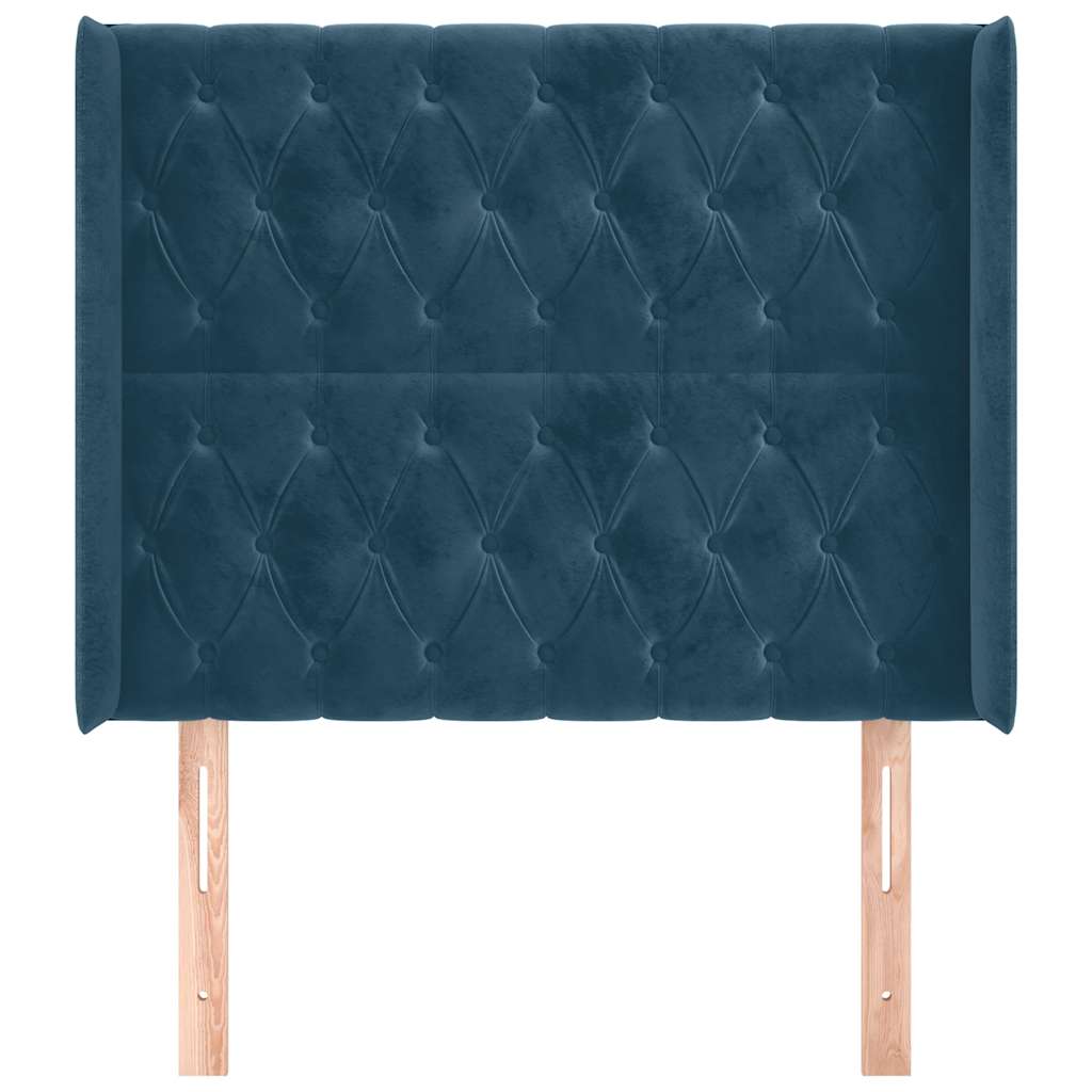 Tête de lit avec oreilles Bleu foncé 103x16x118/128 cm Velours - XIOS