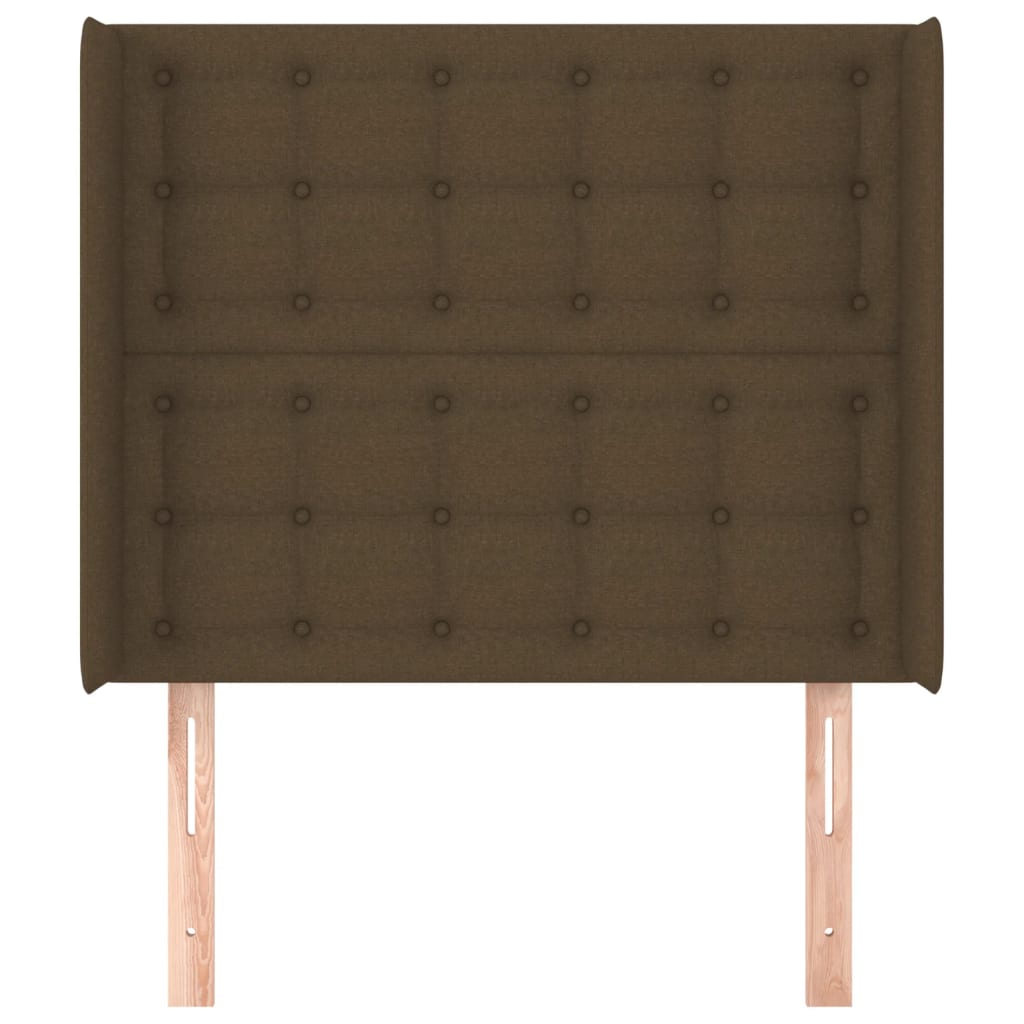 Tête de lit avec oreilles Marron foncé 83x16x118/128 cm Tissu - XIOS