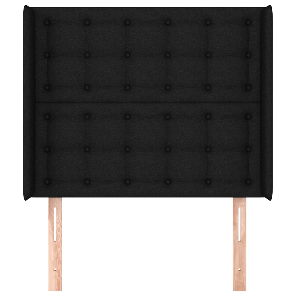 Tête de lit avec oreilles Noir 93x16x118/128 cm Tissu - XIOS