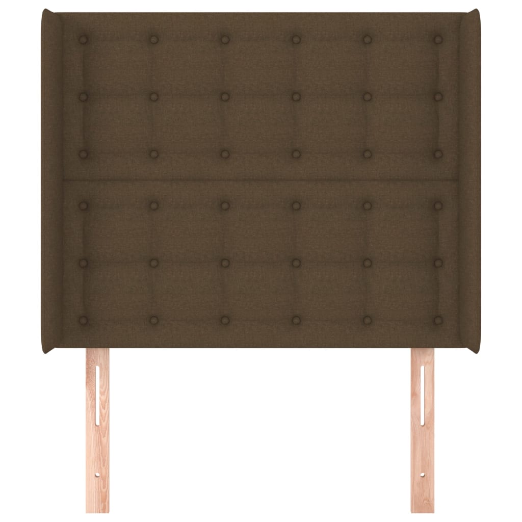 Tête de lit avec oreilles Marron foncé 93x16x118/128 cm Tissu - XIOS