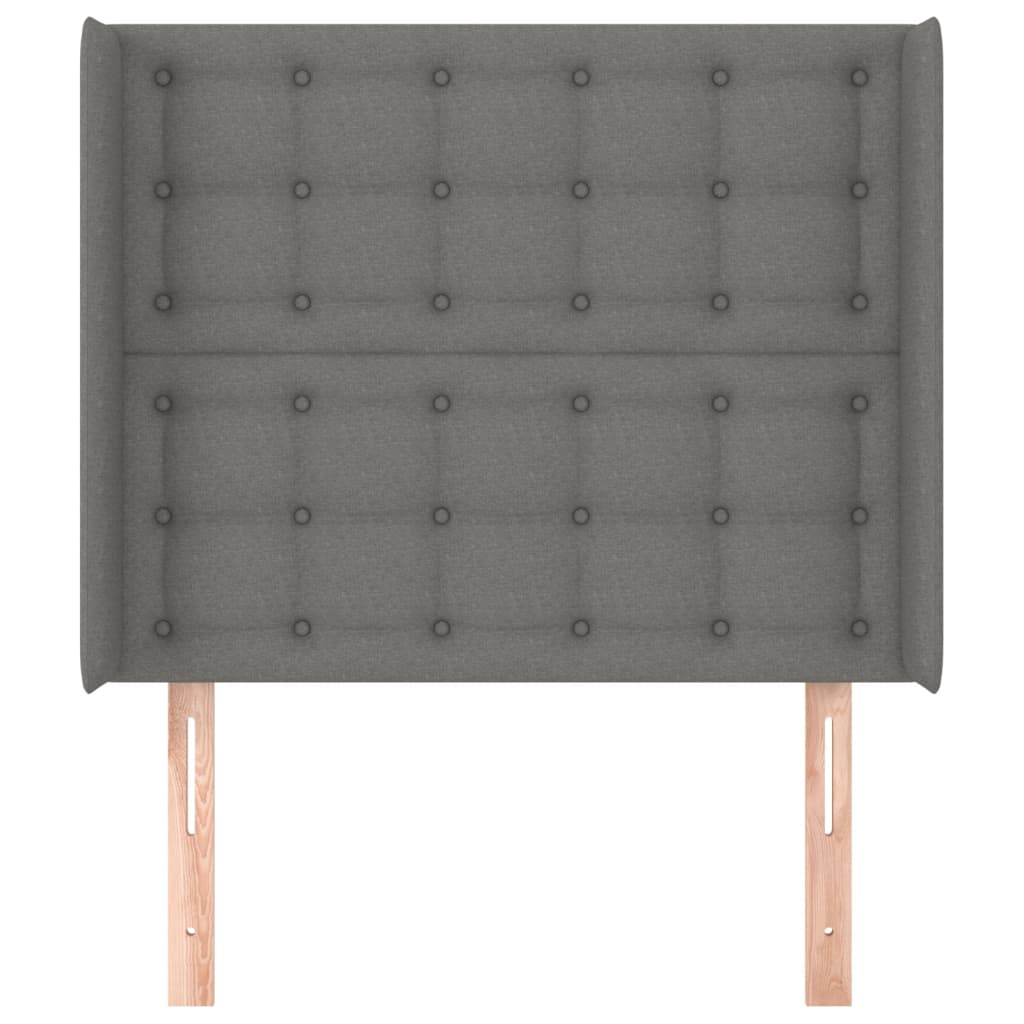 Tête de lit avec oreilles Gris foncé 103x16x118/128 cm Tissu - XIOS