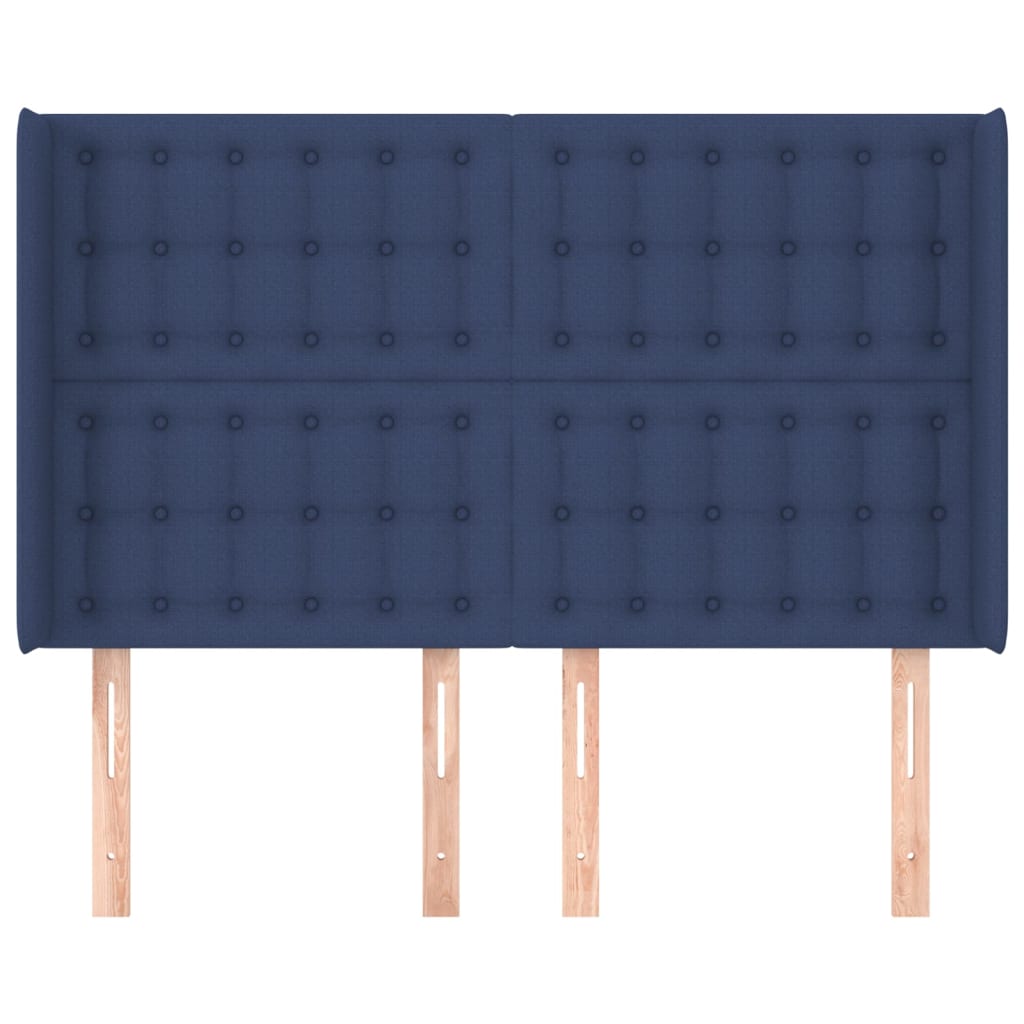 Tête de lit avec oreilles Bleu 147x16x118/128 cm Tissu - XIOS