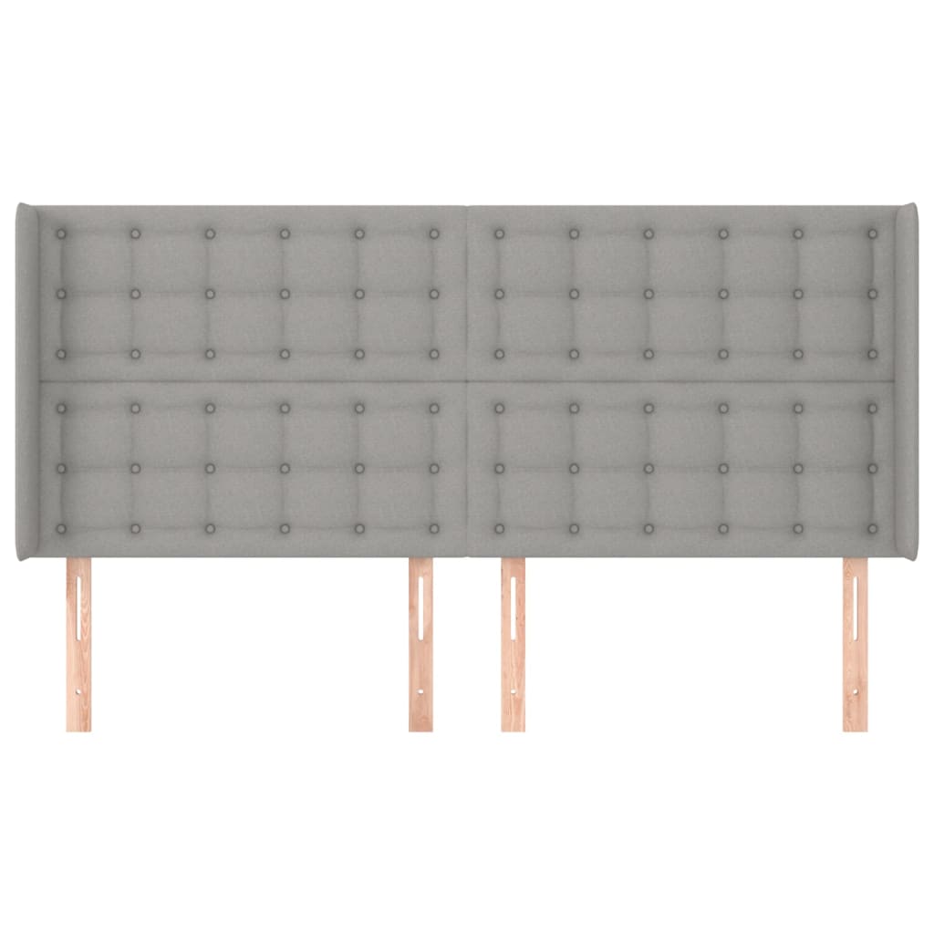 Tête de lit avec oreilles Gris clair 183x16x118/128 cm Tissu - XIOS