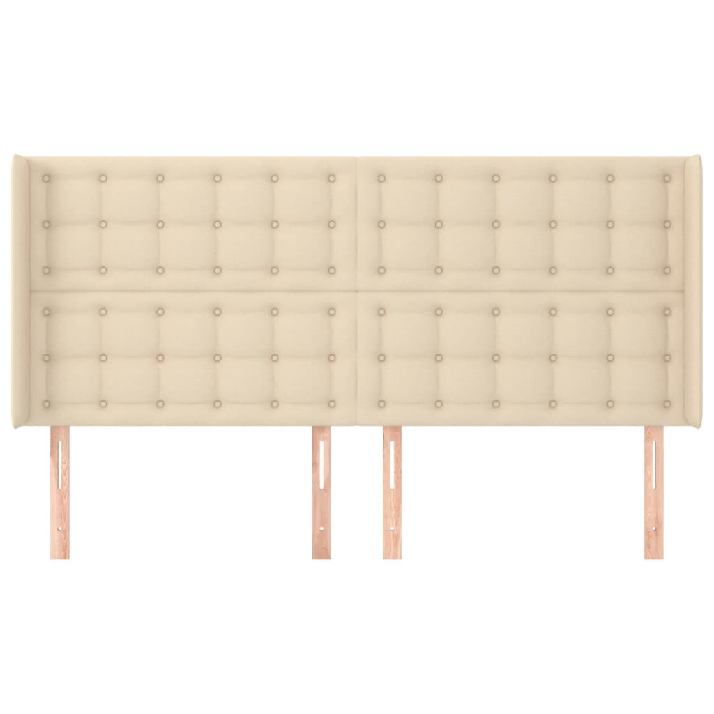 Tête de lit avec oreilles Crème 183x16x118/128 cm Tissu - XIOS