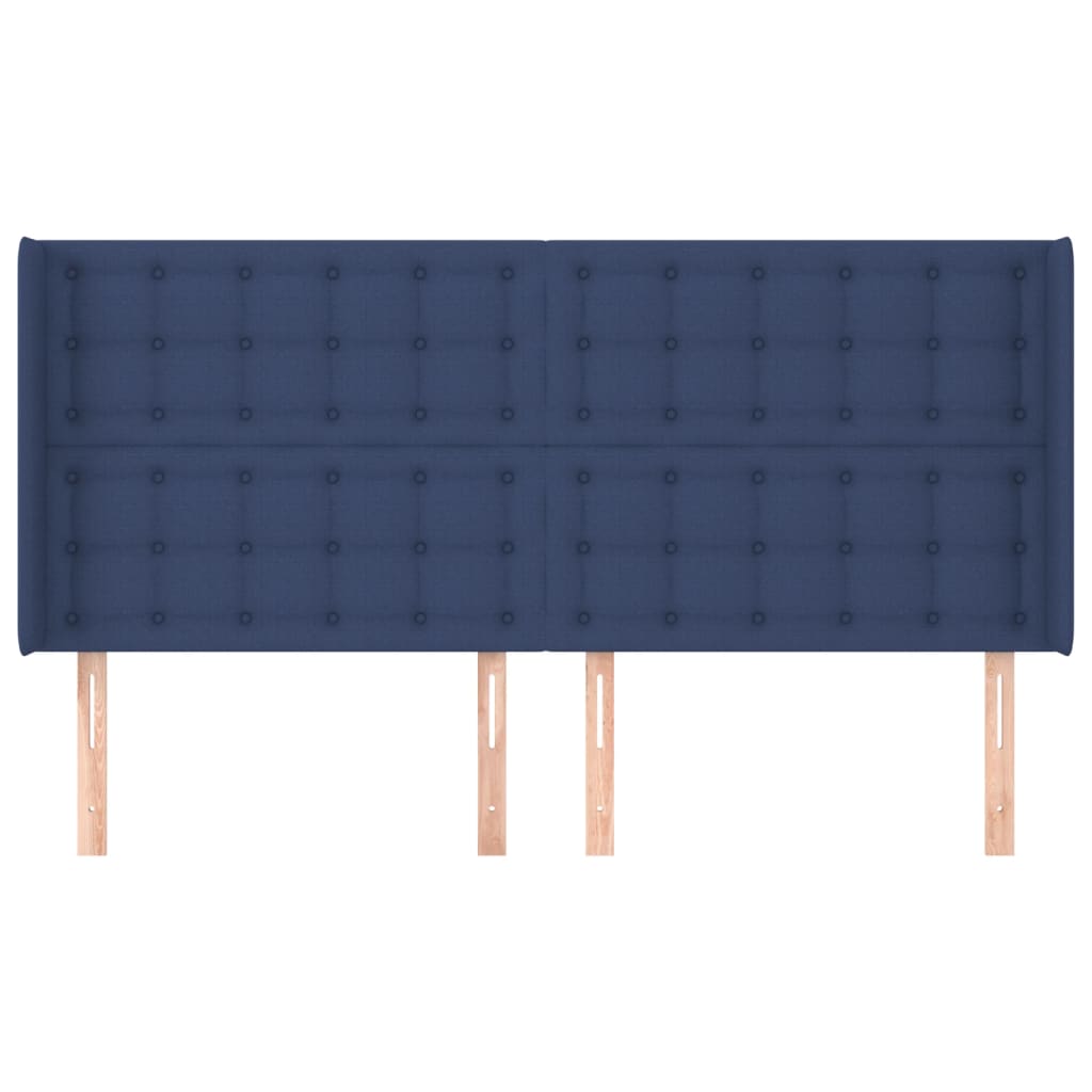 Tête de lit avec oreilles Bleu 183x16x118/128 cm Tissu - XIOS