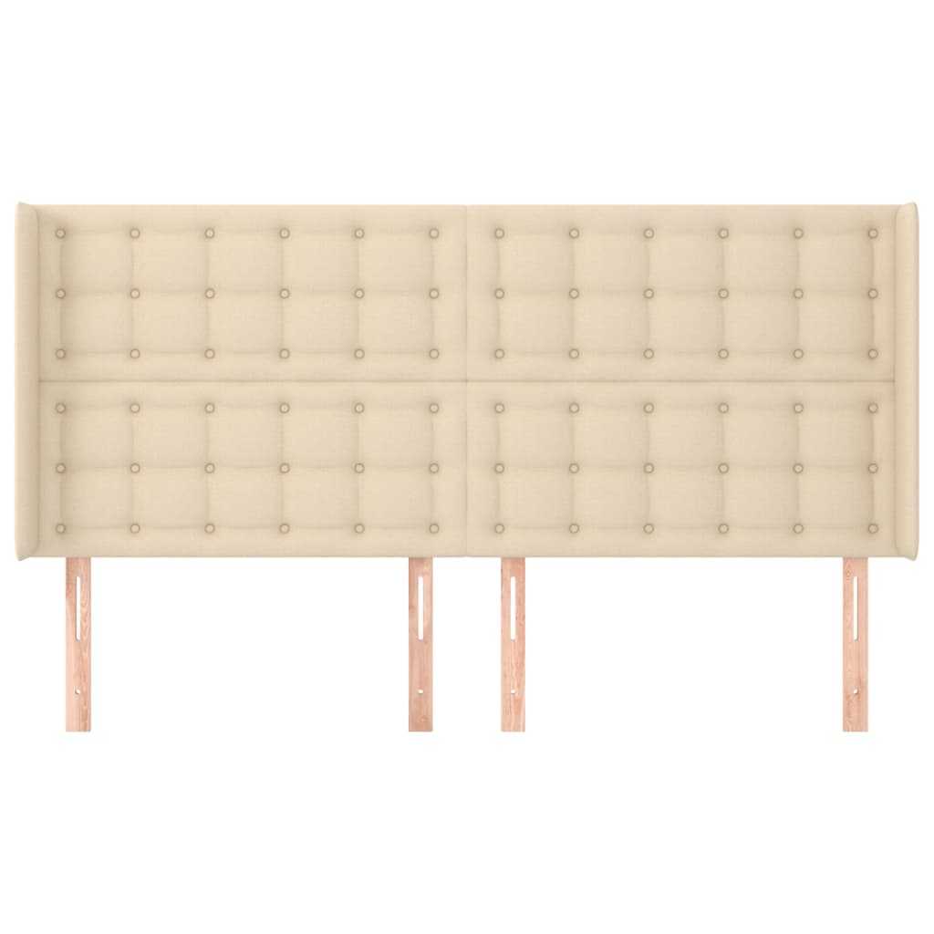 Tête de lit avec oreilles Crème 203x16x118/128 cm Tissu - XIOS