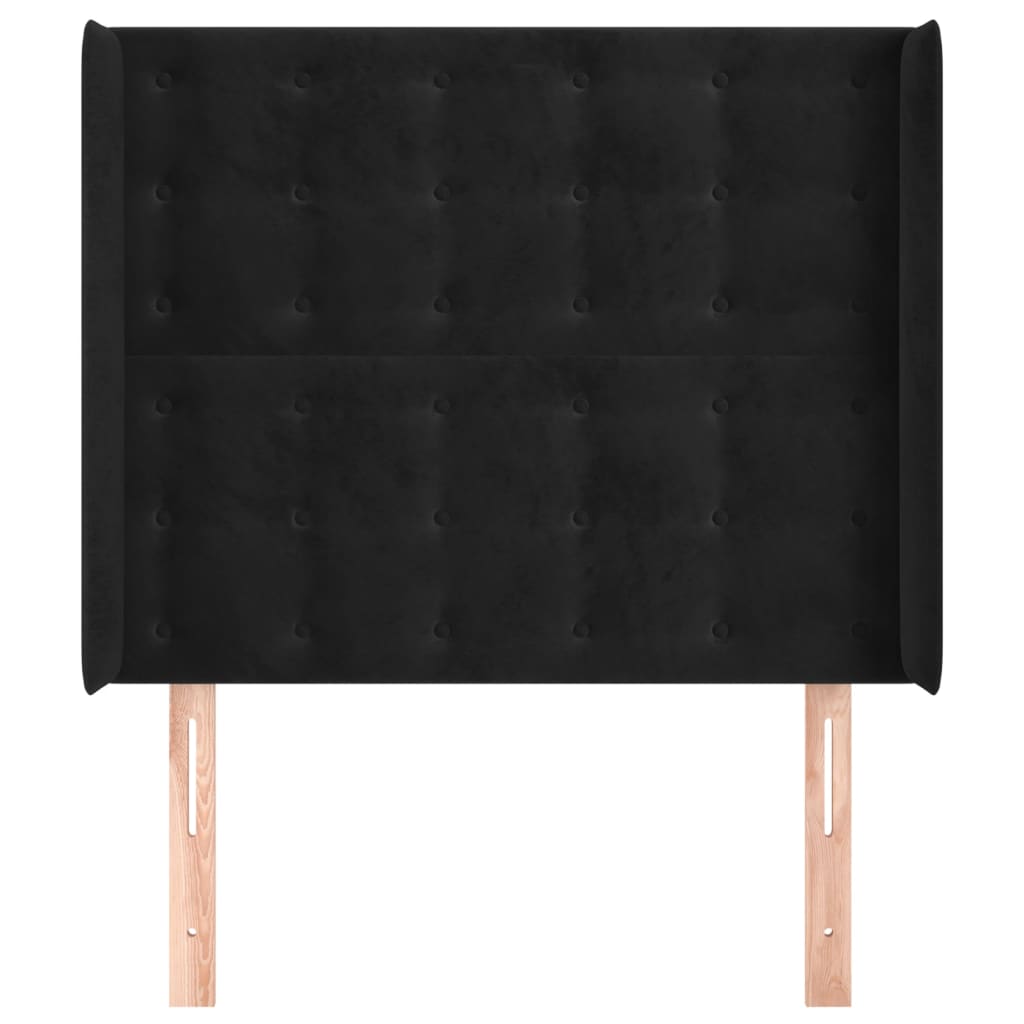 Tête de lit avec oreilles Noir 83x16x118/128 cm Velours - XIOS
