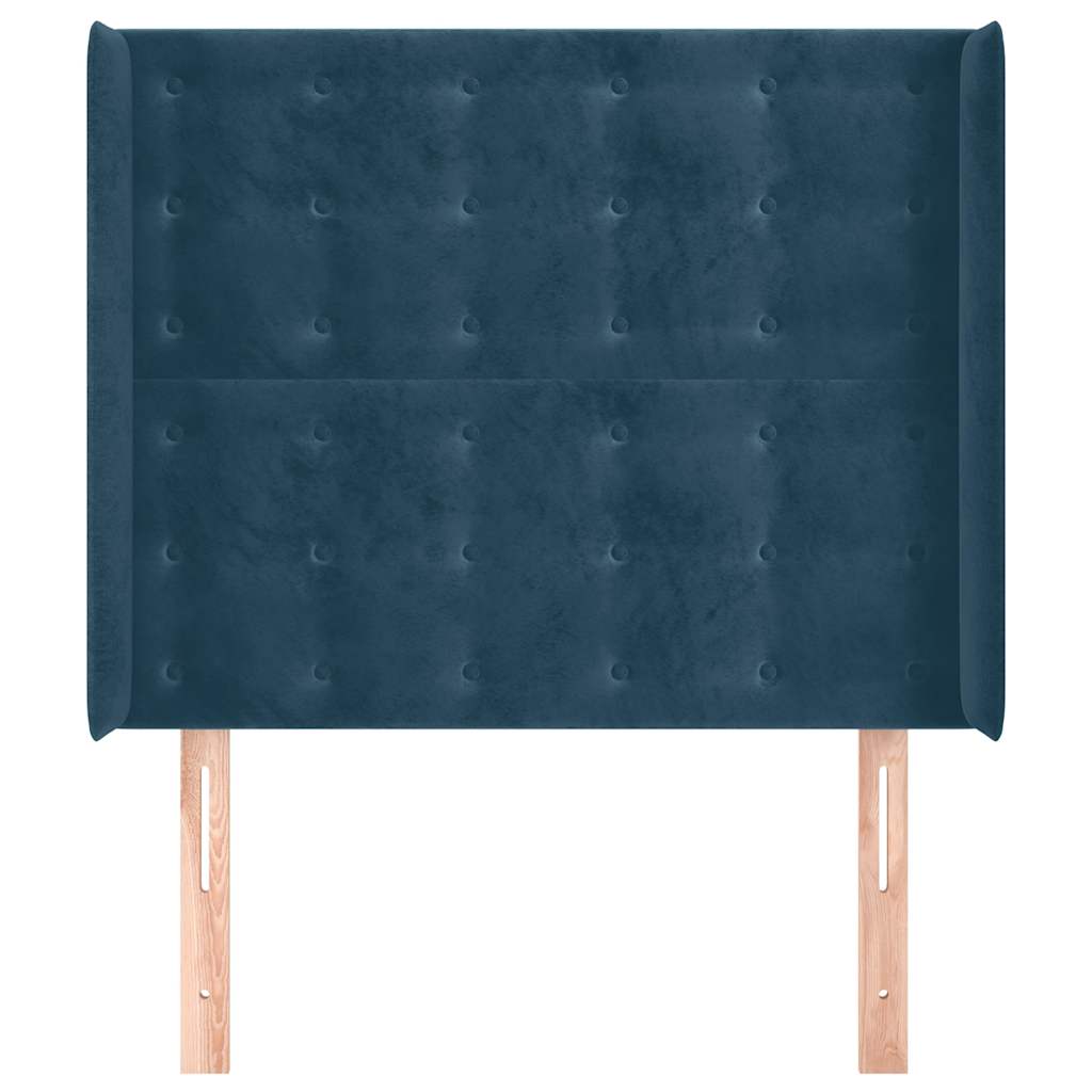 Tête de lit avec oreilles Bleu foncé 103x16x118/128 cm Velours - XIOS