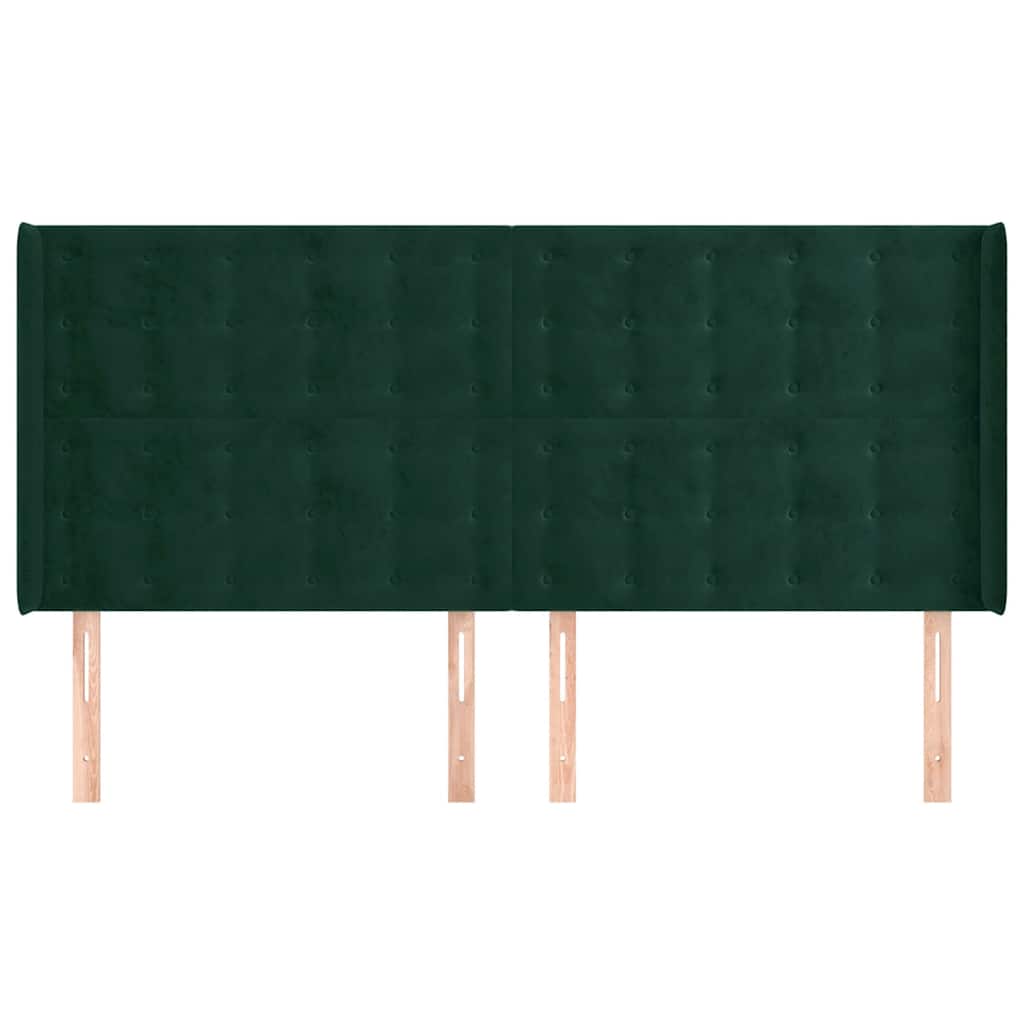 Tête de lit avec oreilles Vert foncé 183x16x118/128 cm Velours - XIOS