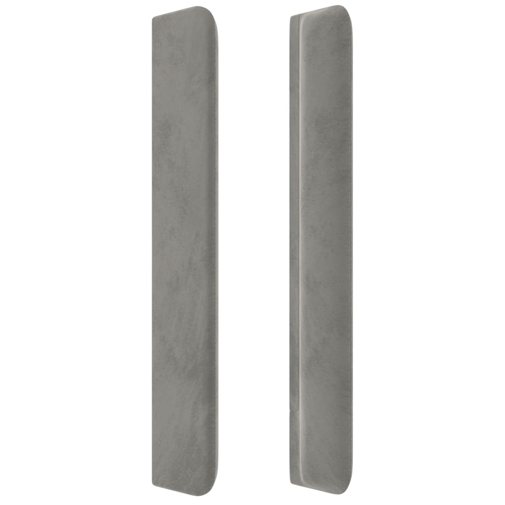 Tête de lit avec oreilles Gris clair 203x16x118/128 cm Velours - XIOS
