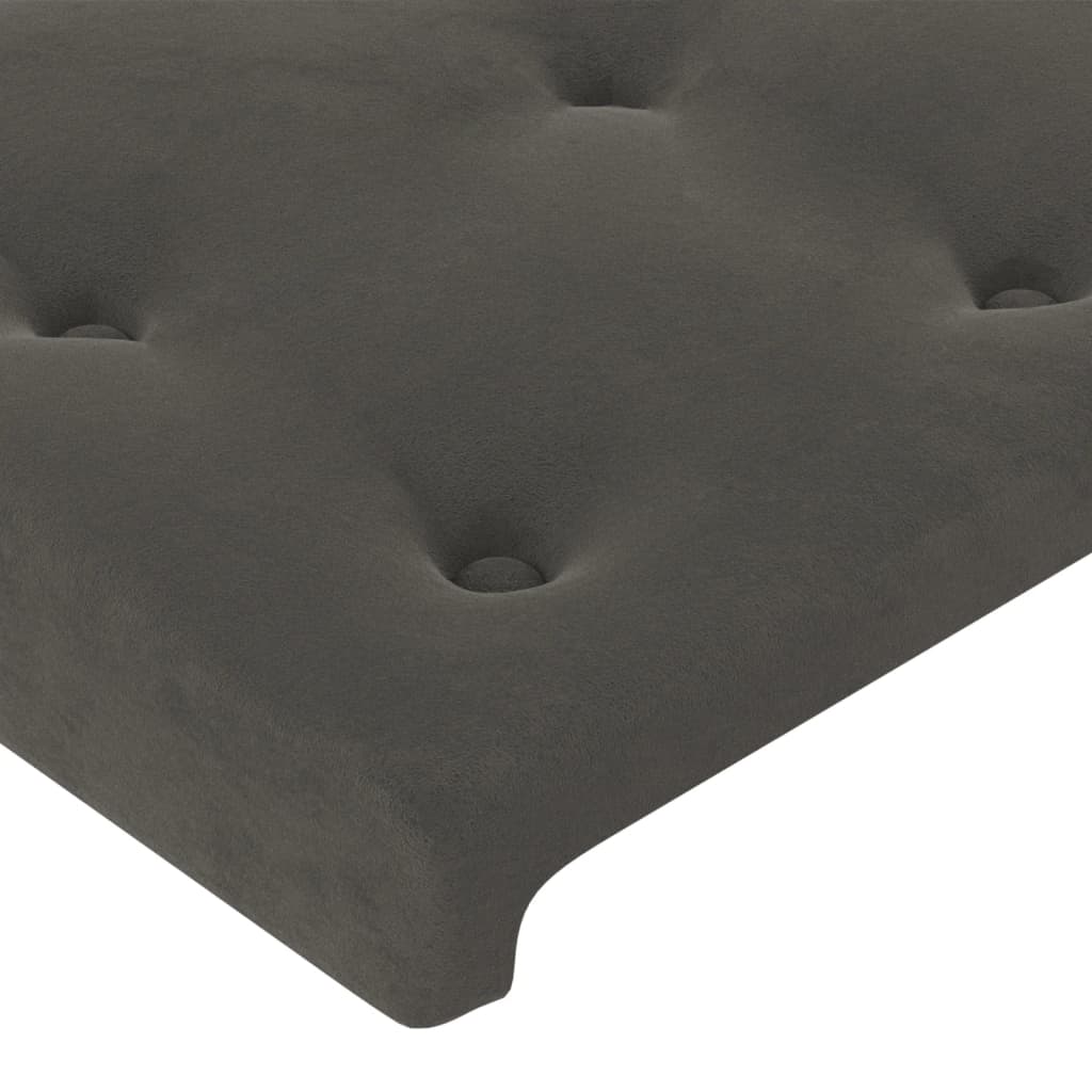Tête de lit avec oreilles Gris foncé 203x16x118/128 cm Velours - XIOS