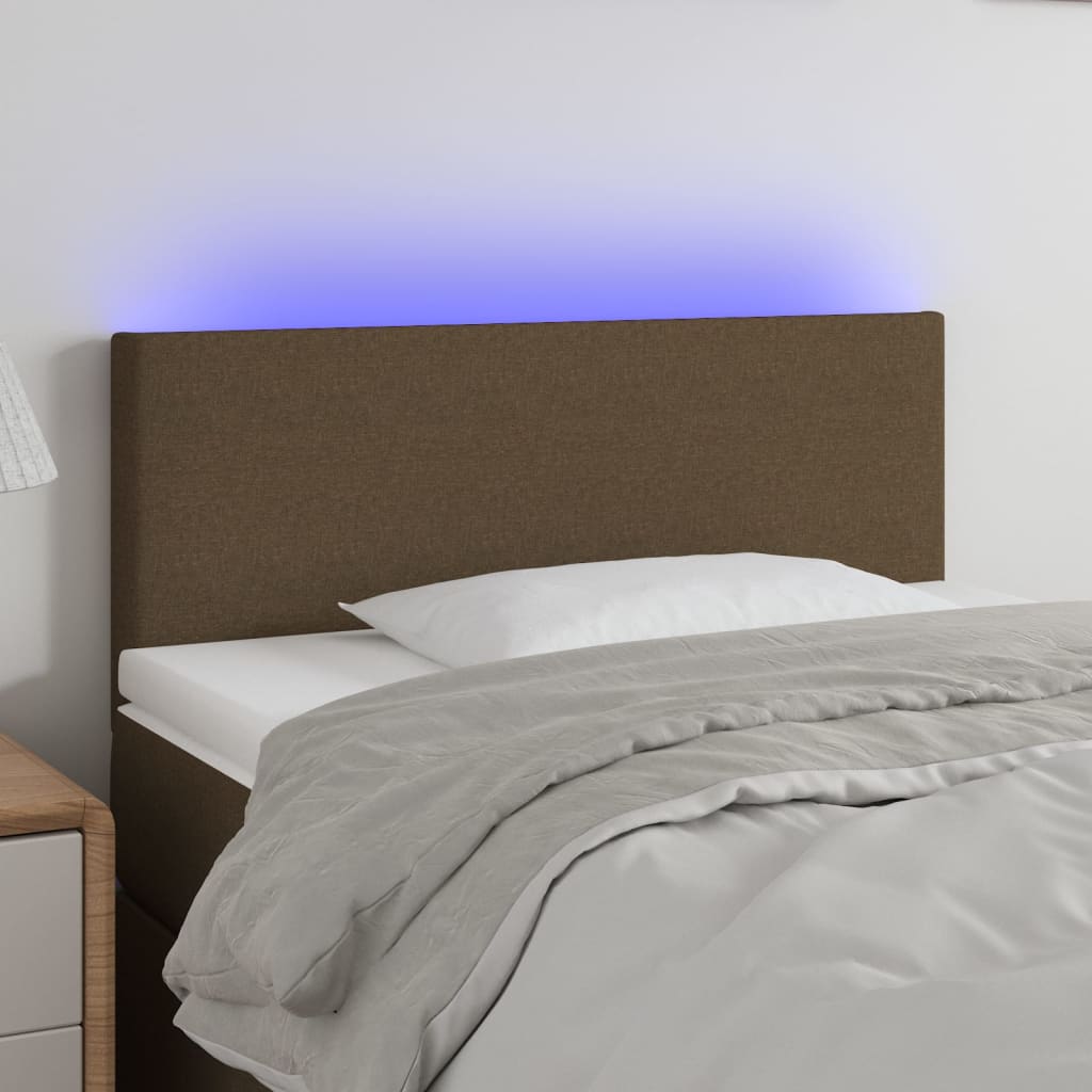 Tête de lit à LED Marron Foncé 80x5x78/88 cm Tissu - XIOS