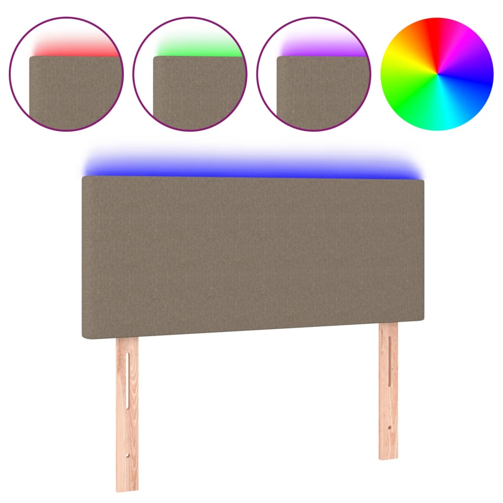 Tête de lit à LED Taupe 90x5x78/88 cm Tissu - XIOS