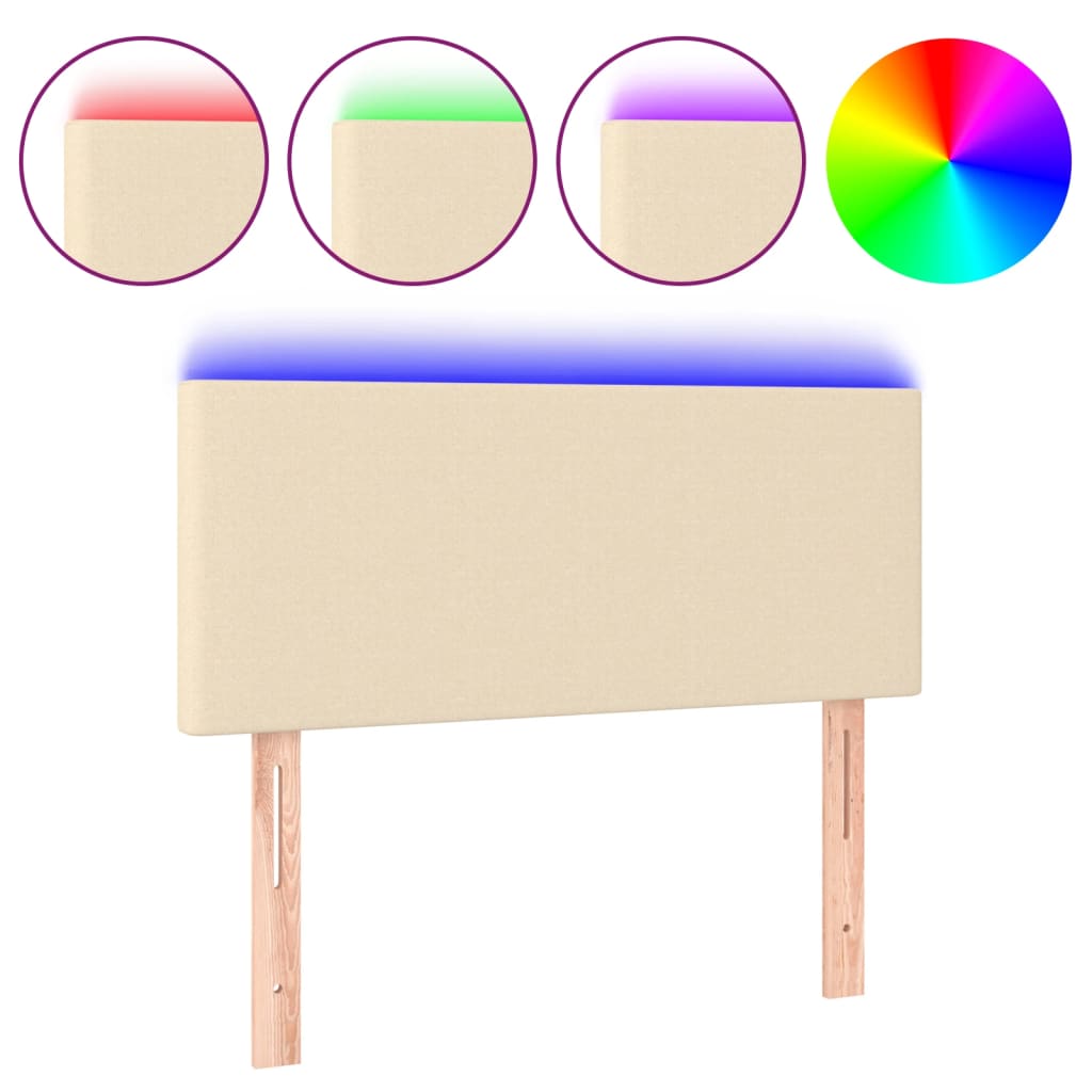 Tête de lit à LED Crème 90x5x78/88 cm Tissu - XIOS