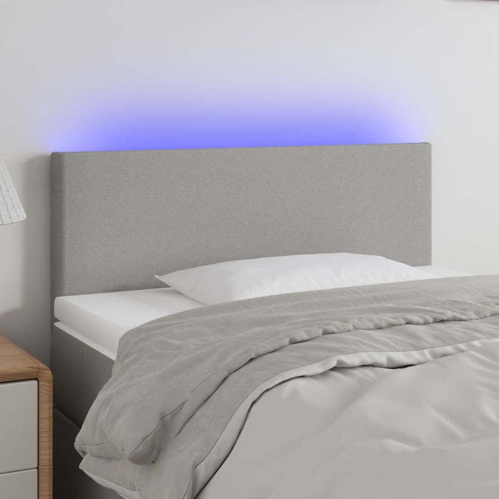 Tête de lit à LED Gris clair 100x5x78/88 cm Tissu - XIOS