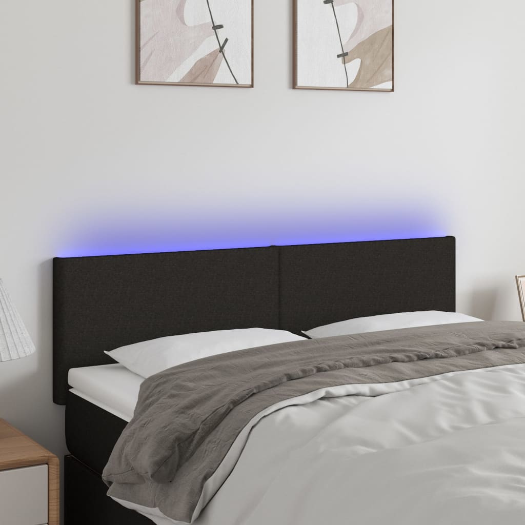 Tête de lit à LED Noir 144x5x78/88 cm Tissu - XIOS