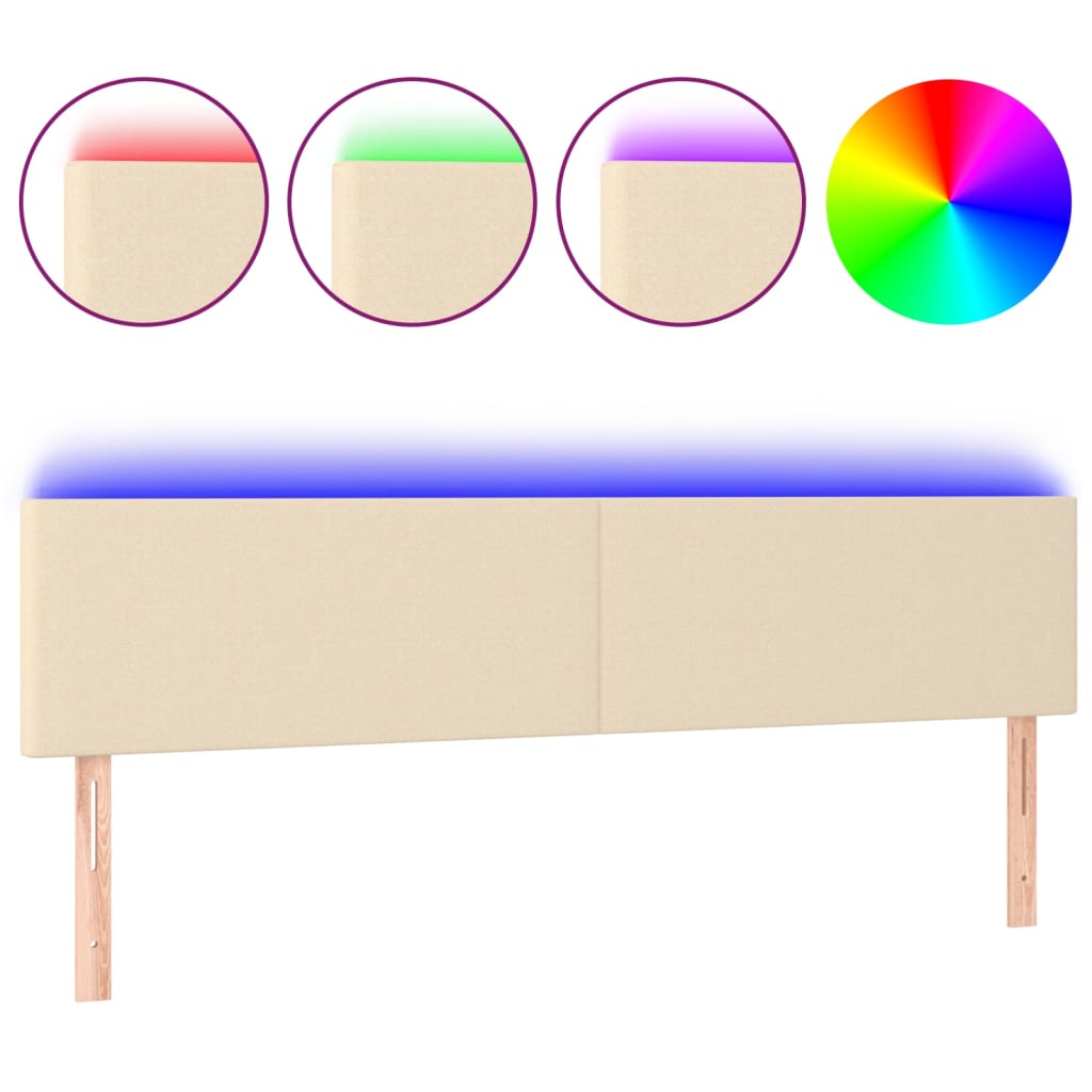 Tête de lit à LED Crème 200x5x78/88 cm Tissu - XIOS