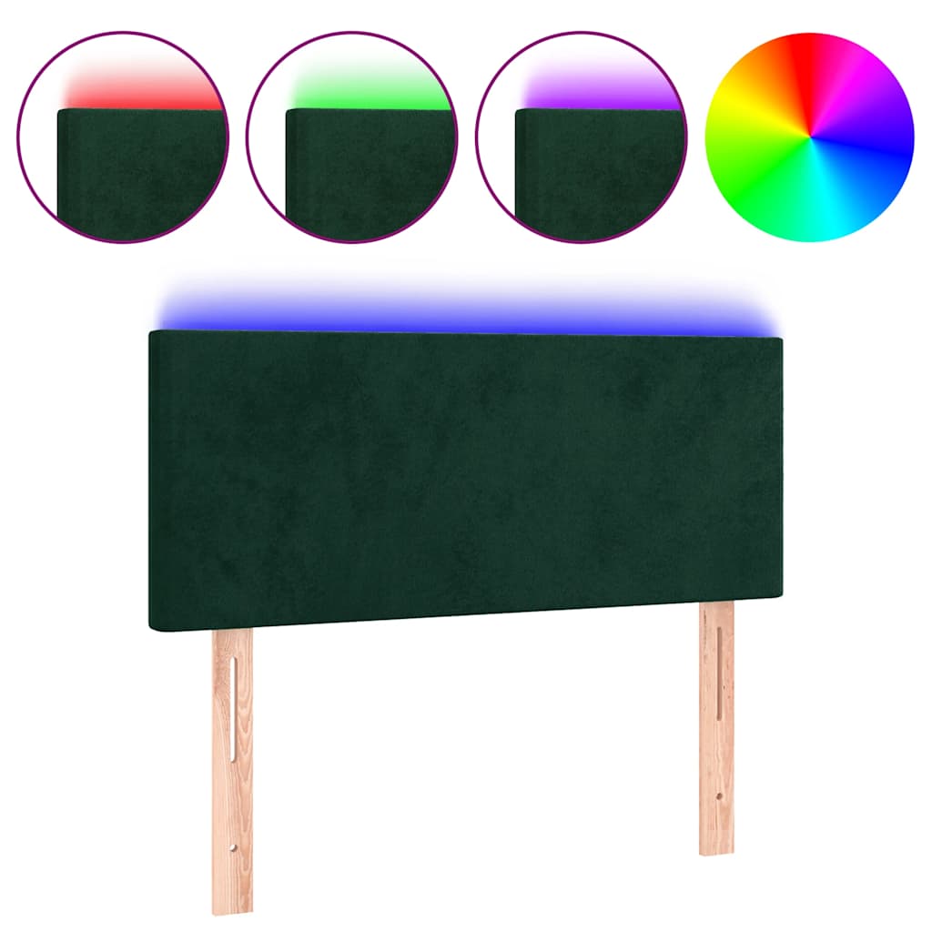 Tête de lit à LED Vert foncé 90x5x78/88 cm Velours - XIOS