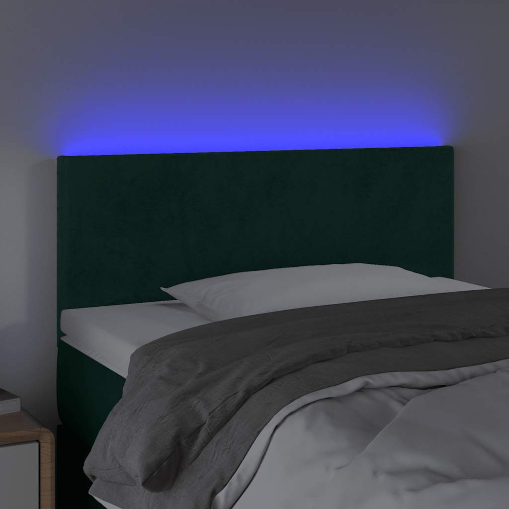 Tête de lit à LED Vert foncé 90x5x78/88 cm Velours - XIOS