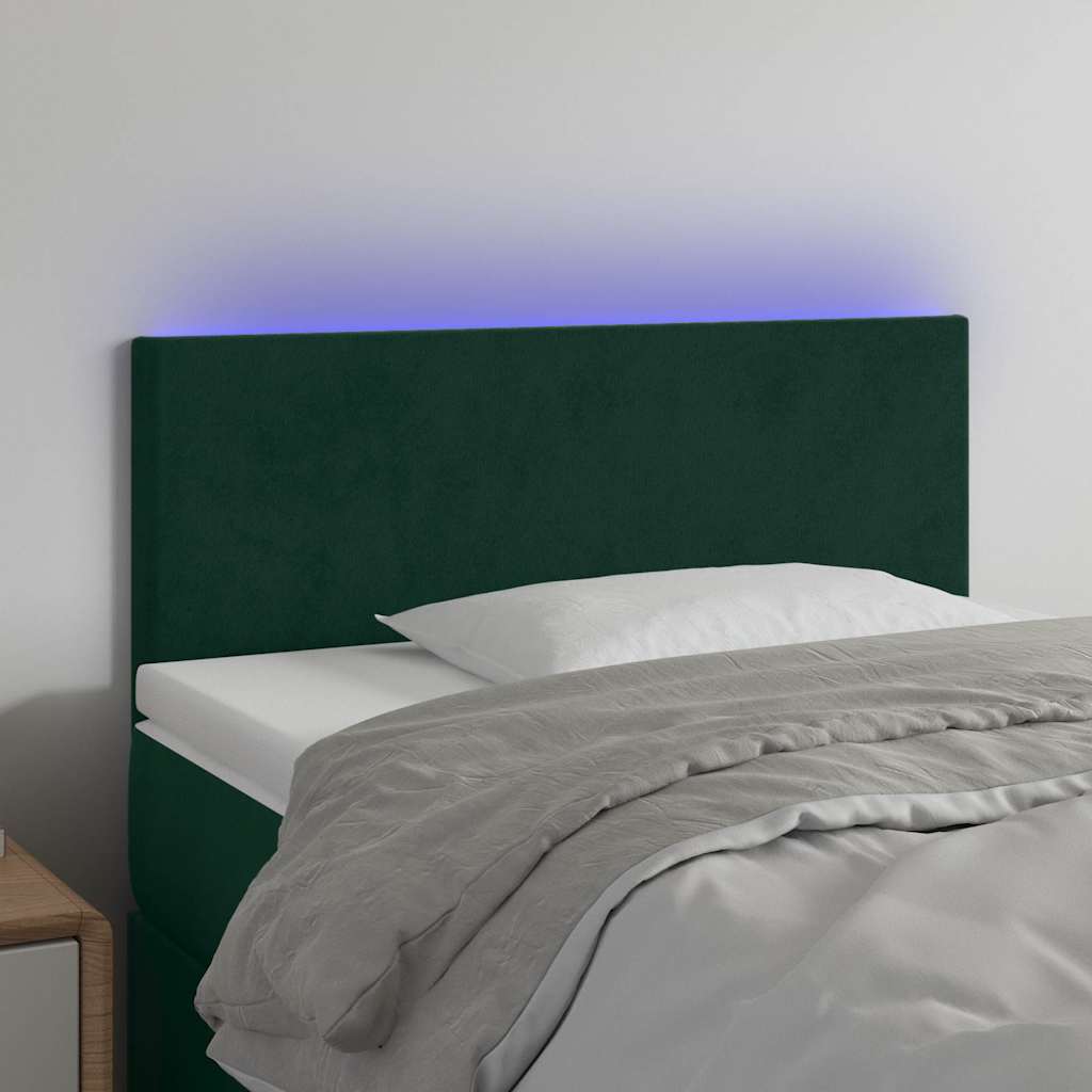 Tête de lit à LED Vert foncé 90x5x78/88 cm Velours - XIOS